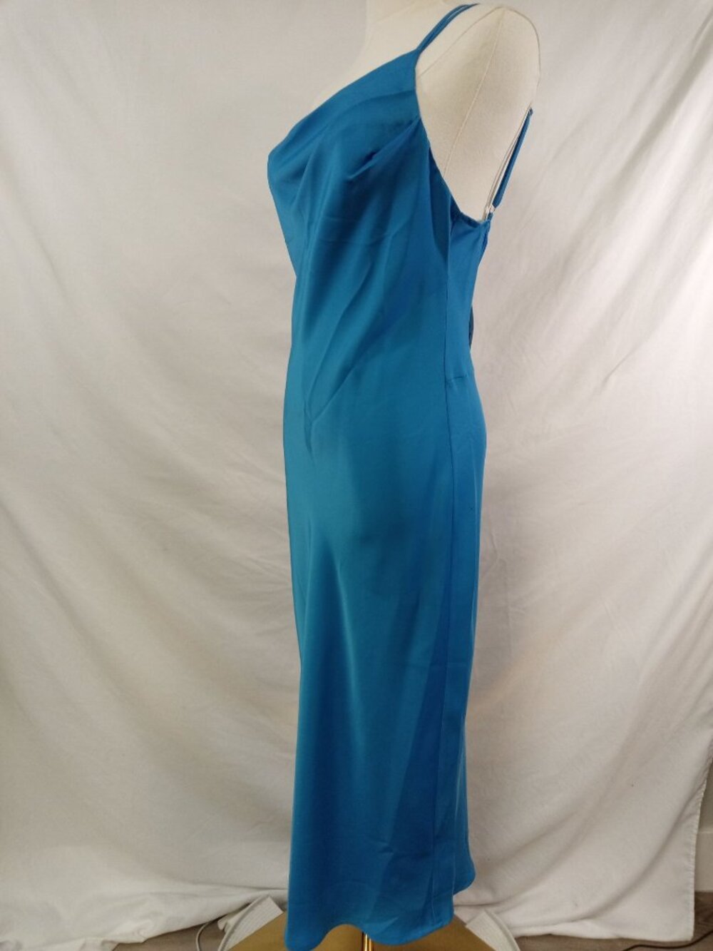 NWT Pretty Garden Women's Electric (Teal) Blue One Shoulder Mini Dress Size Sma - Picture 2 of 9